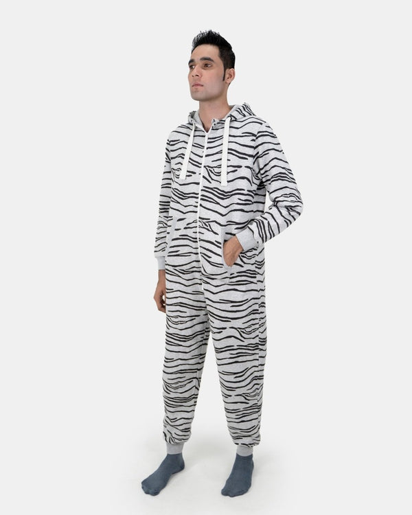 noroze Marl Charcoal Unisex Zebra Print Onesie