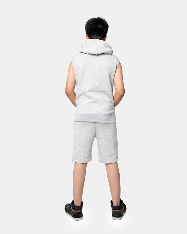Noroze Mel Grey Boys Gilet Sleeveless Hoodie