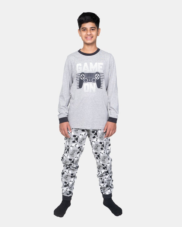 Noroze Mel Grey Skull Gaming Print Pyjamas
