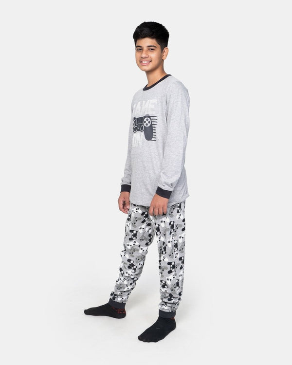 Noroze Mel Grey Skull Gaming Print Pyjamas