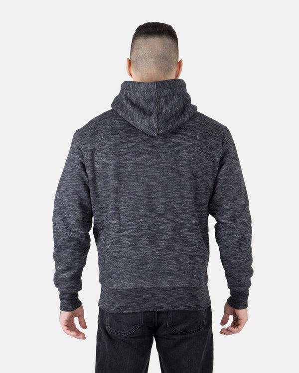 Noroze Melange Black Sherpa-Lined Hoodie