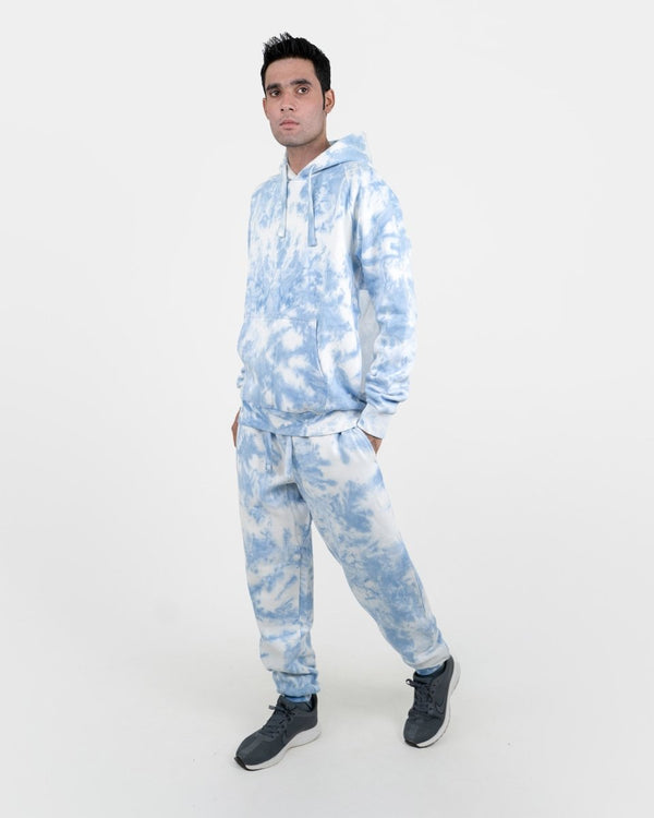 Noroze Men's Blue Fleece Tie-Dye Trouser