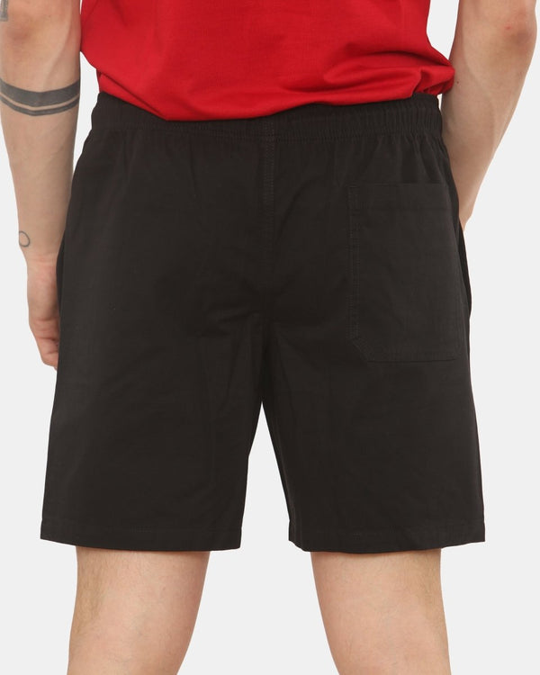 Noroze Mens Black Shorts Elastic Waist