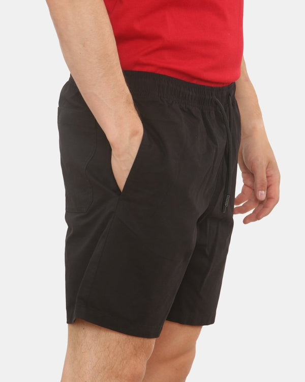 Noroze Mens Black Shorts Elastic Waist