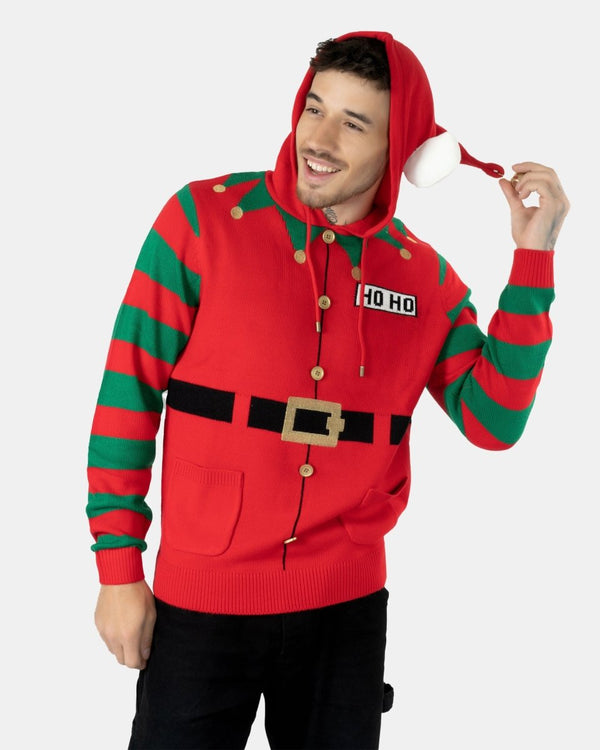 Noroze Mens Elf Hoho Red C-Jumper