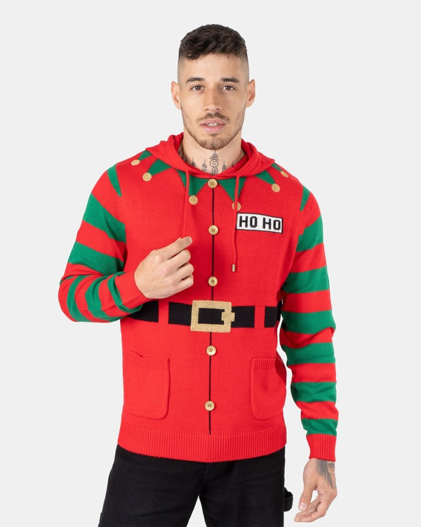 noroze Mens Elf Hoho Red C-Jumper