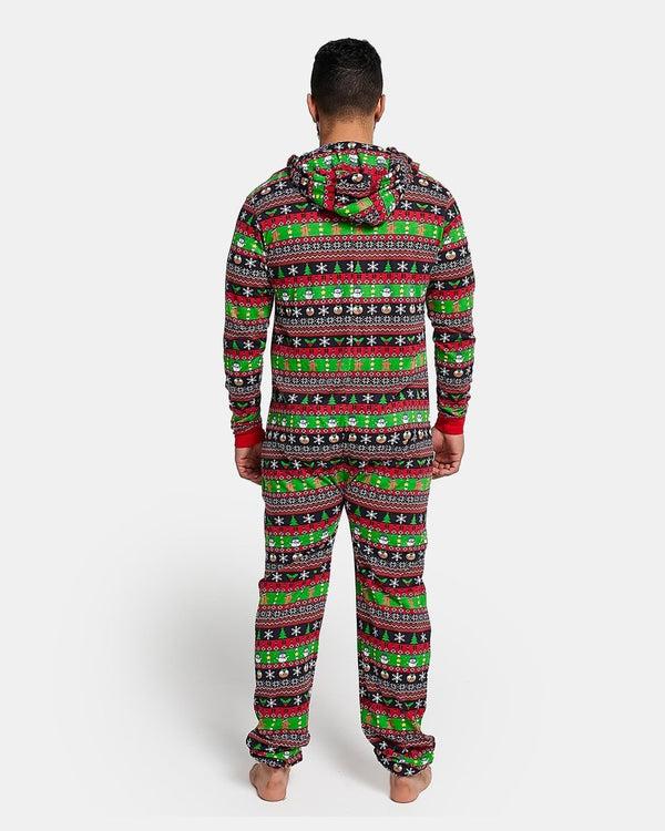 Noroze Mens Gingerbread Red Christmas Onesie