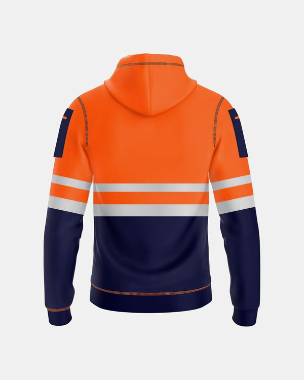 Noroze Mens Hi Vis Hoodie (Neon Orange/Navy 1)