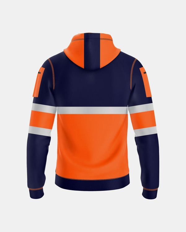 Noroze Mens Hi Vis Hoodie (Neon Orange/Navy 2)