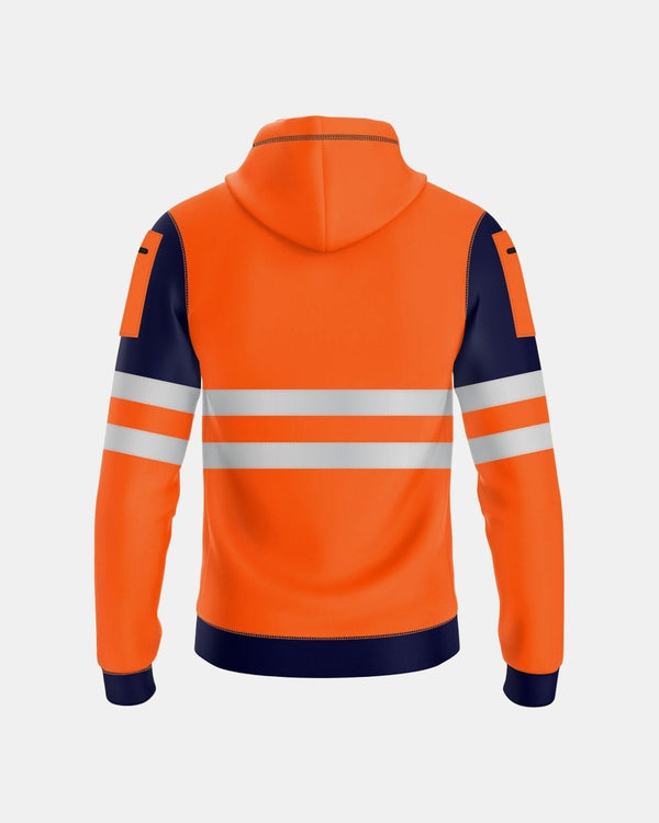 Noroze Mens Hi Vis Hoodie (Neon Orange/Navy 4)