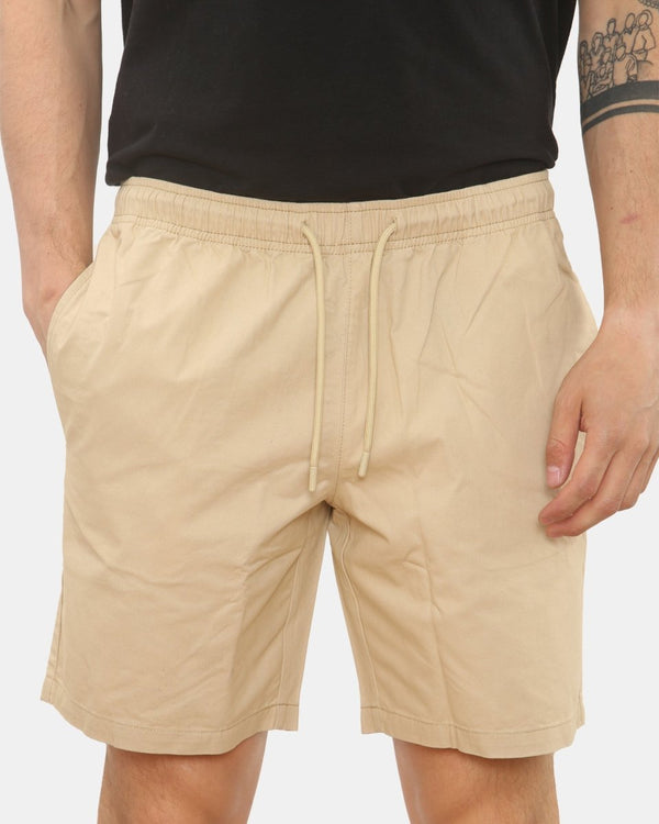 Noroze Mens Stone Shorts Elastic Waist