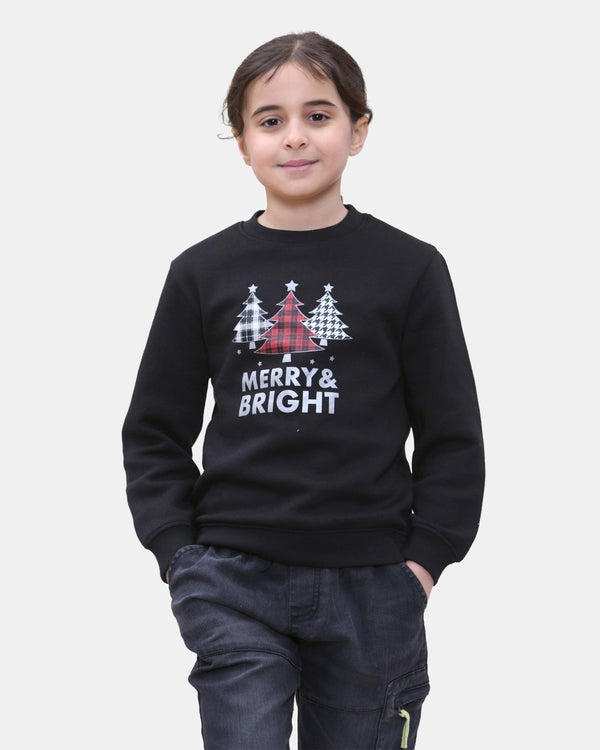 Noroze Merry & Bright Kids Black Christmas Jumpers