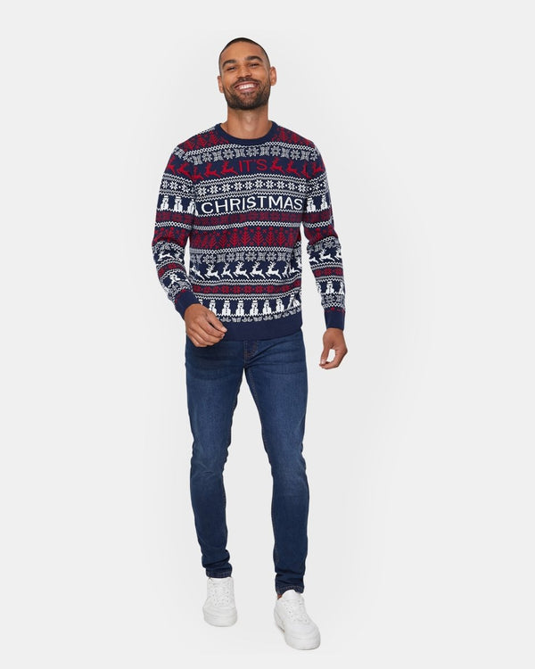 Noroze Merry Christmas Navy Festive Jumper