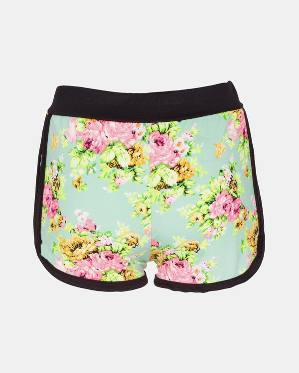 Noroze Mint Floral Print Casual Shorts