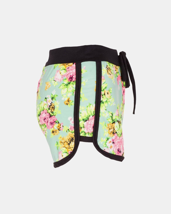 Noroze Mint Floral Print Casual Shorts