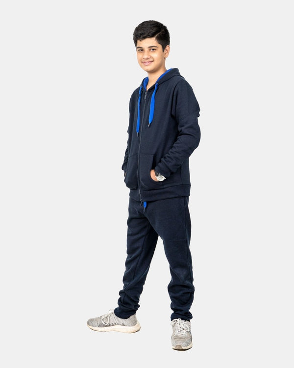 Noroze Navy/Blue Contrast Fleece Tracksuit