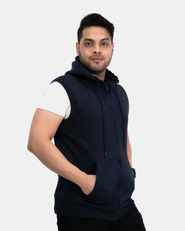 Noroze Navy Casual Zip-Up Men's Hoodie