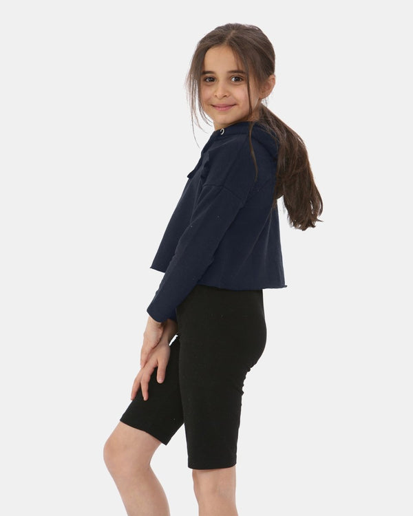 Noroze Navy Girl's Long-Sleeve Hoodie