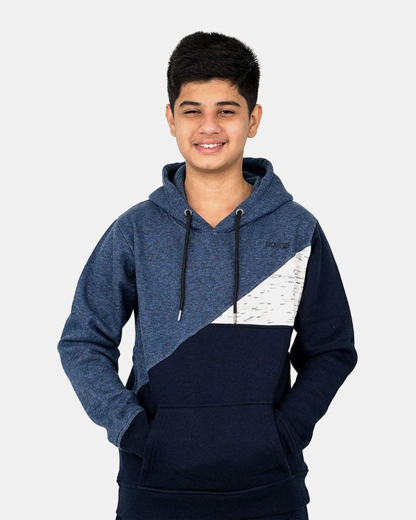 Noroze Navy Grey Contrast Panel Jogging Suit