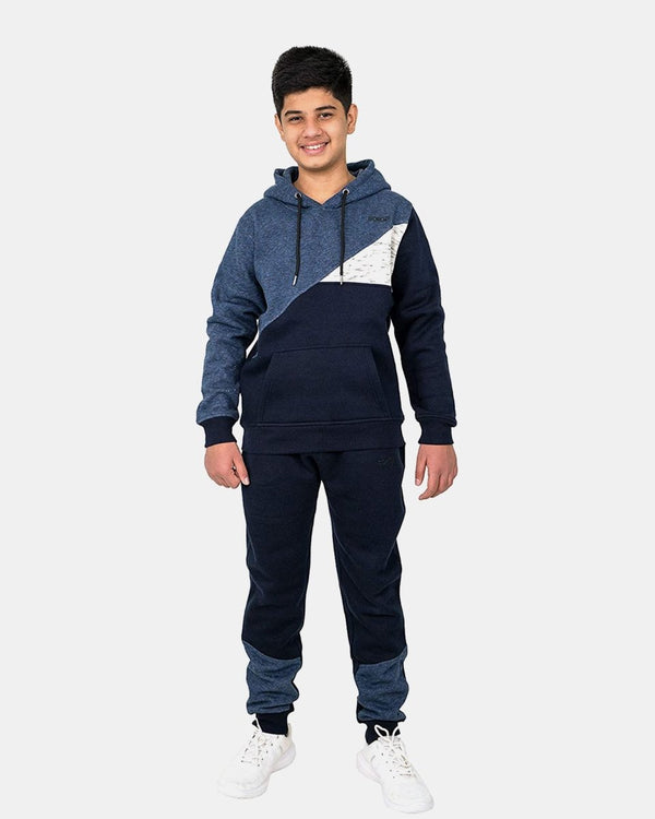 noroze Navy Grey Contrast Panel Jogging Suit