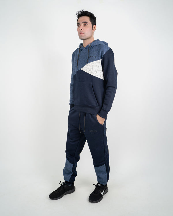 Noroze Navy Grey Mens Contrast Jogging Suit
