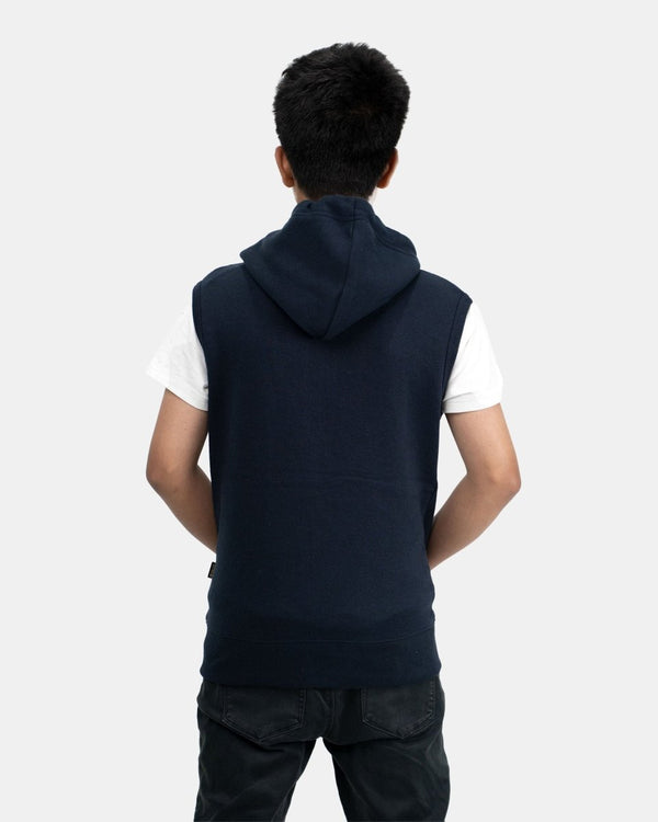 Noroze Navy Kid's Sleeveless Casual Hoodie