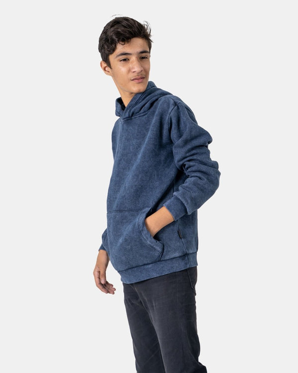 Noroze Navy Kids Bleach-Effect Hoodie