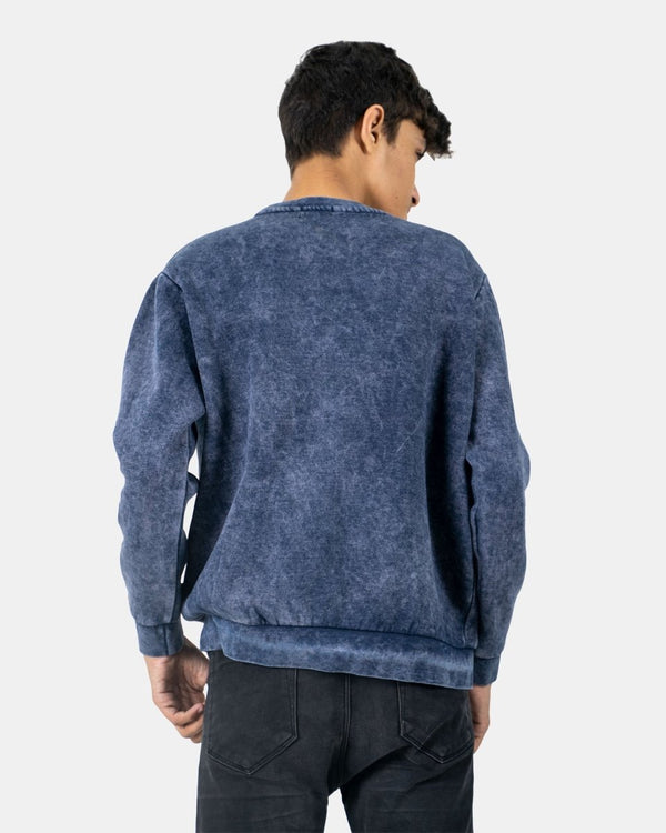 Noroze Navy Kids Bleach-Effect Sweatshirts