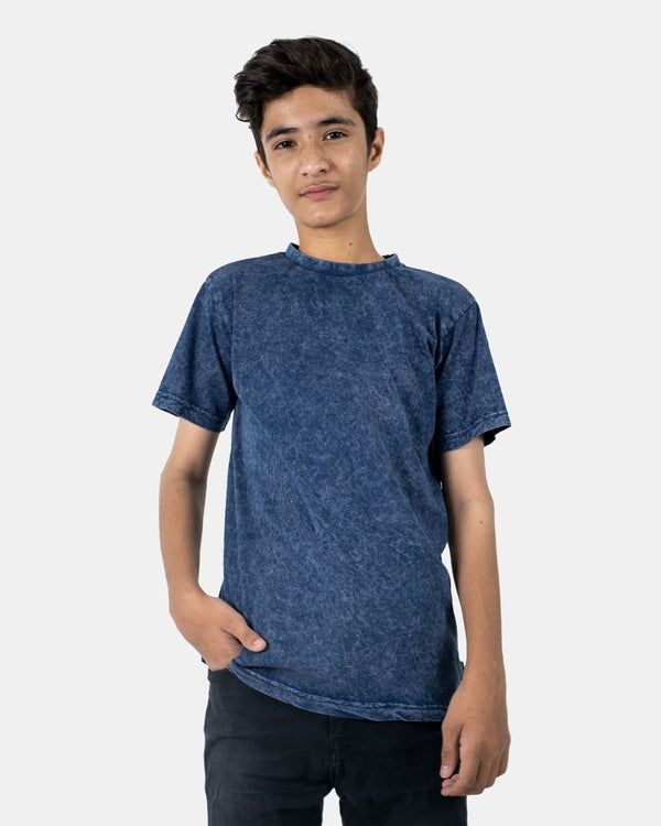 noroze Navy Kids Bleach-Effect T-Shirt
