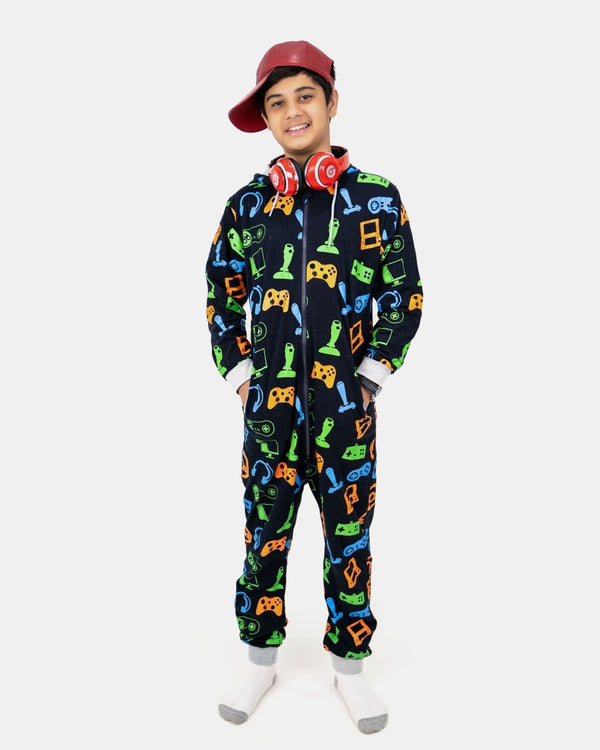 noroze Navy Kids Gaming Onesie