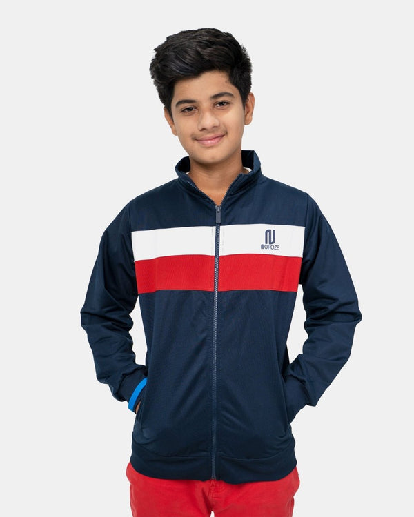 noroze Navy Kids Lightweight Track Jacket