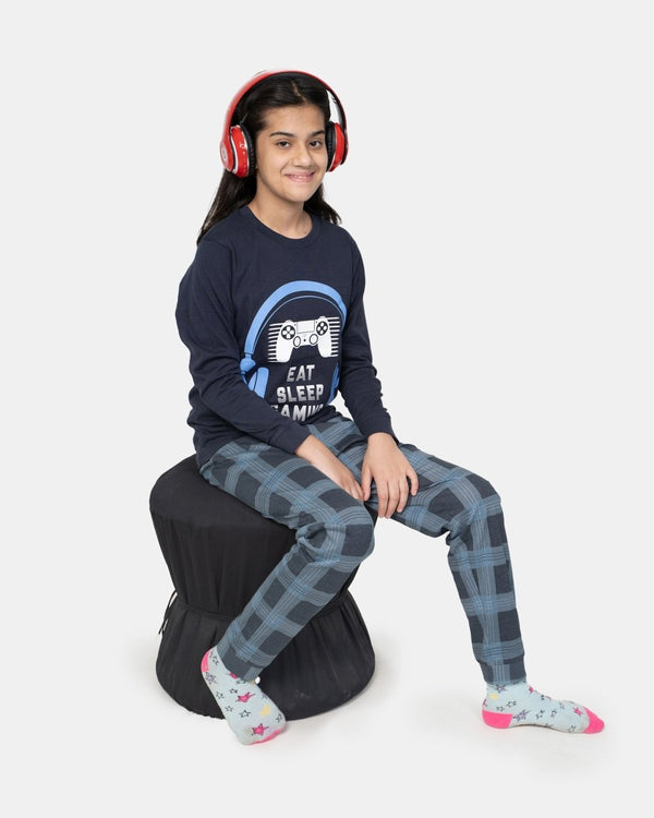 Noroze Navy Kids Nightwear Cotton Pajamas