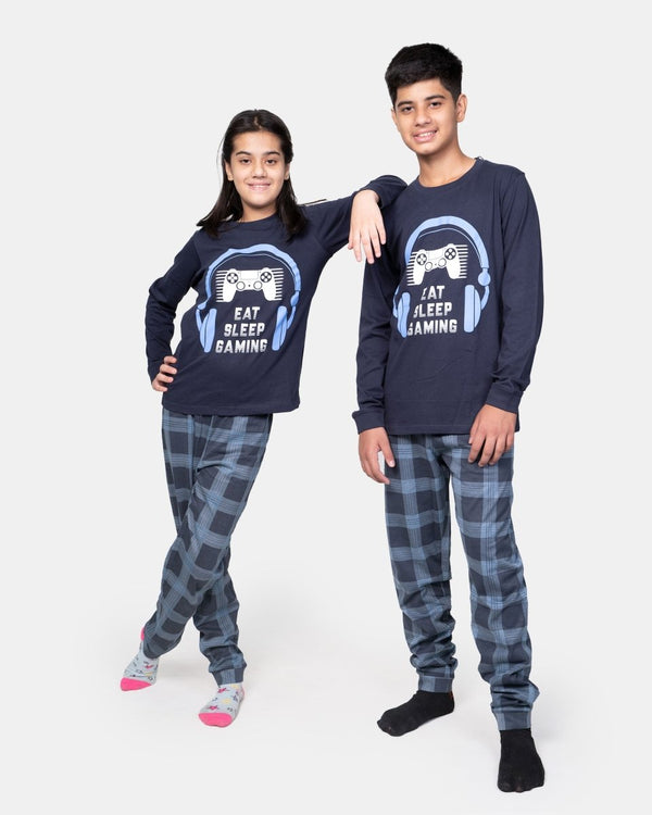 noroze Navy Kids Nightwear Cotton Pajamas