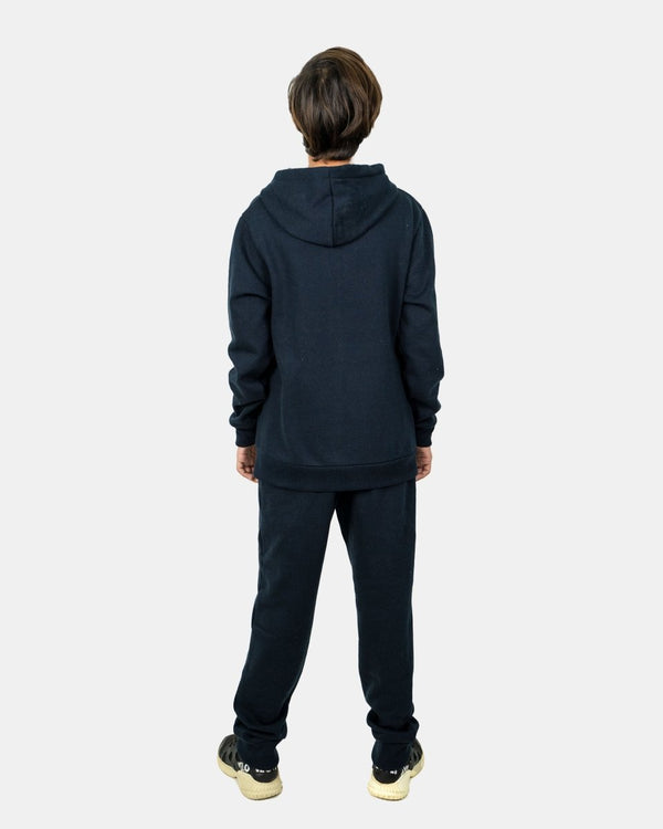 Noroze Navy Kids Plain Hooded Tracksuit