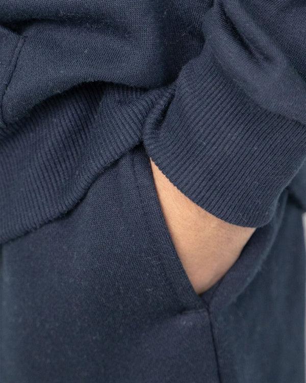 Noroze Navy Kids Plain Hooded Tracksuit