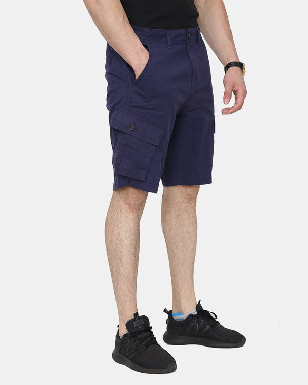 Noroze Navy Knee Length Cargo Shorts
