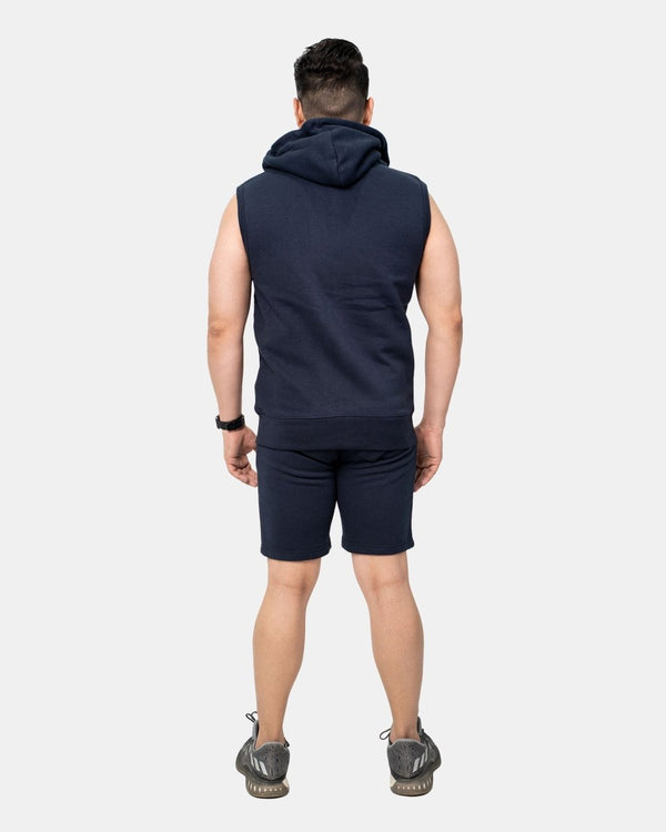 Noroze Navy Mens S-Less Short Tracksuit Set