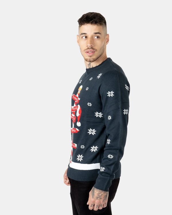 Noroze Navy Pub Reindeer Novelty Jumpers