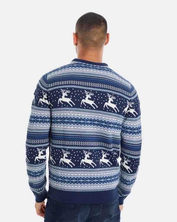 Noroze Navy Retro Christmas Jumper