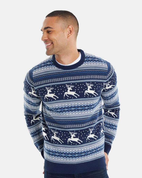 Noroze Navy Retro Christmas Jumper