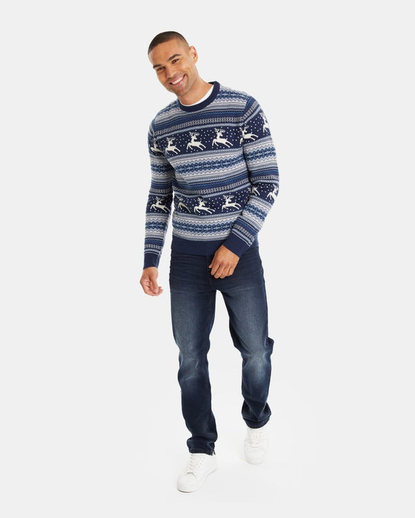 Noroze Navy Retro Christmas Jumper