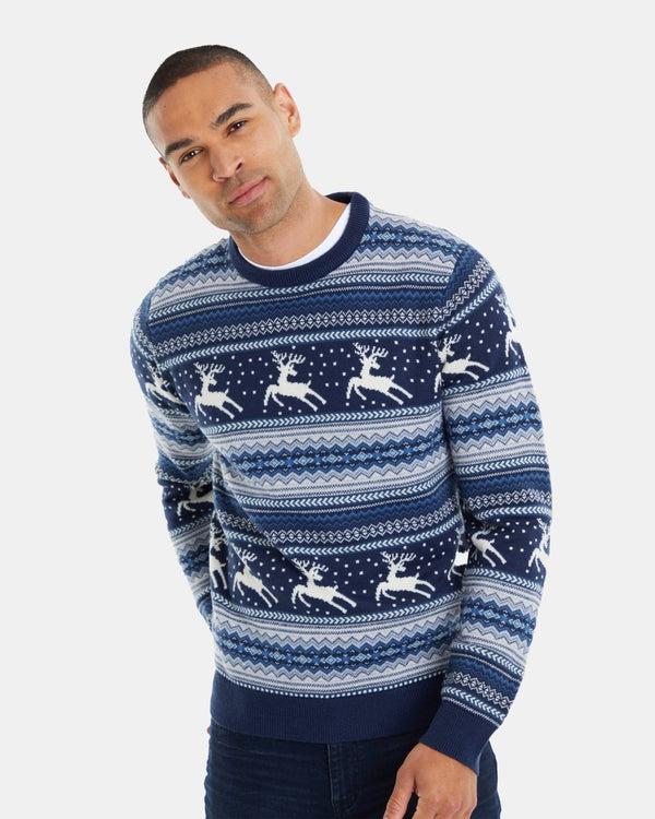 noroze Navy Retro Christmas Jumper