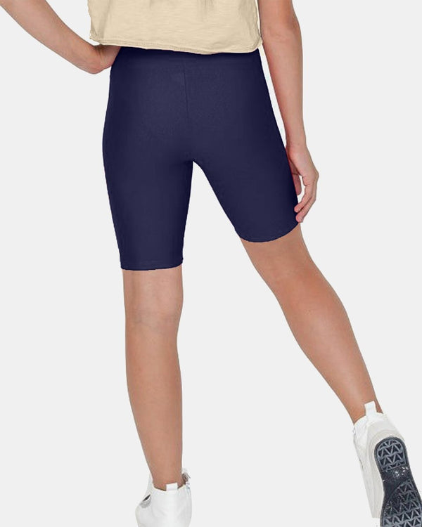 Noroze Navy Shiny Nylon Lycra Shorts: