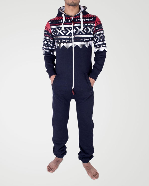 noroze Navy Stylish Aztec Mens Onesie