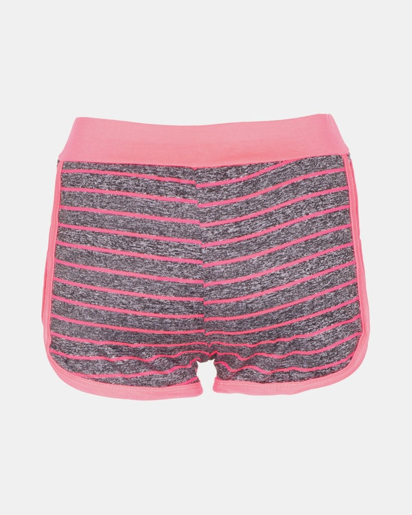 Noroze Pink Stripe Gym Fleck Summer Shorts