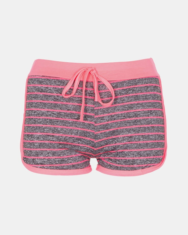 noroze Pink Stripe Gym Fleck Summer Shorts