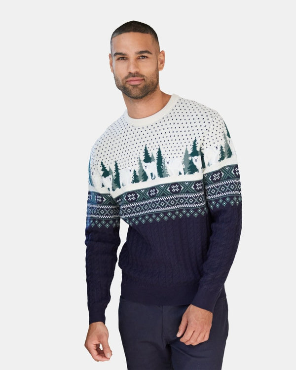 Noroze Polar Navy/Grey Festive Jumper