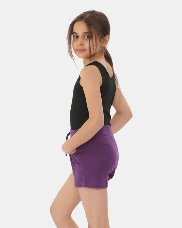 Noroze Purple Casual Summer Plain Shorts