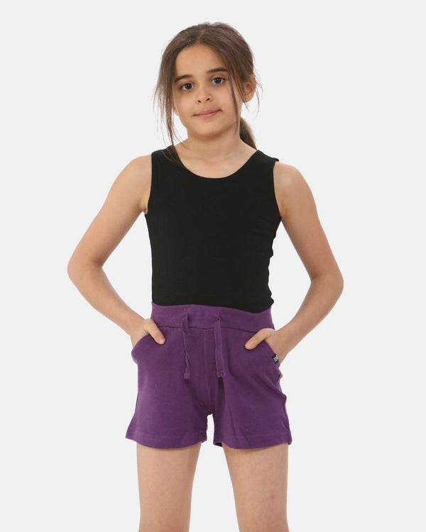 noroze Purple Casual Summer Plain Shorts