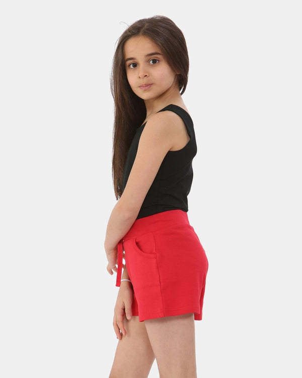 Noroze Red Casual Summer Plain Shorts